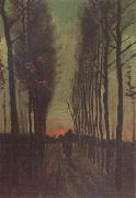 Vincent Van Gogh Avenue of Poplars at Sunset (nn04) oil on canvas